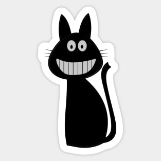 Smiling Black Cat Sticker